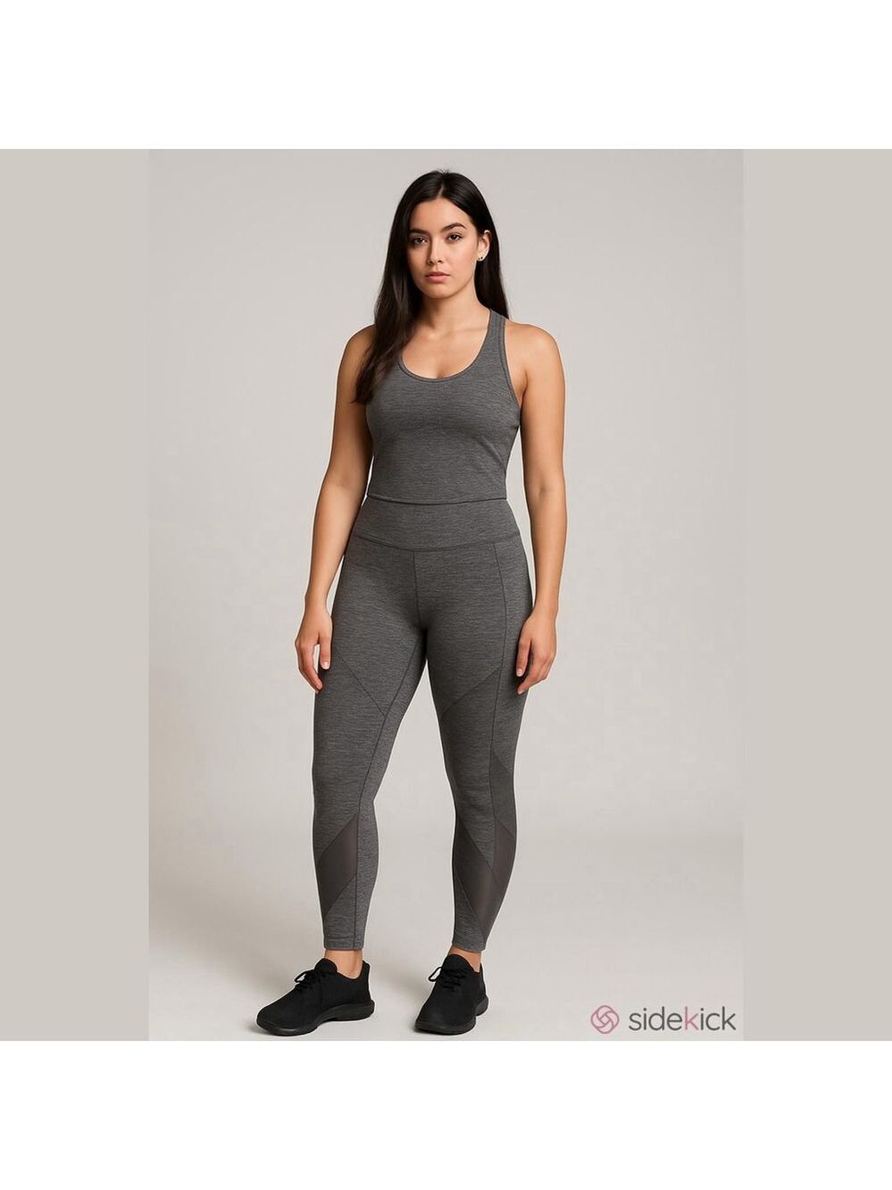 Women's Member's Mark Gray Compression Ankle Leggings L